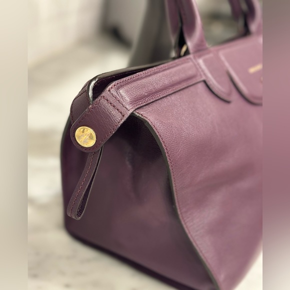Authentic Longchamp Le Pliage Heritage Top Handle Bag in purple / maroon - Picture 7 of 12